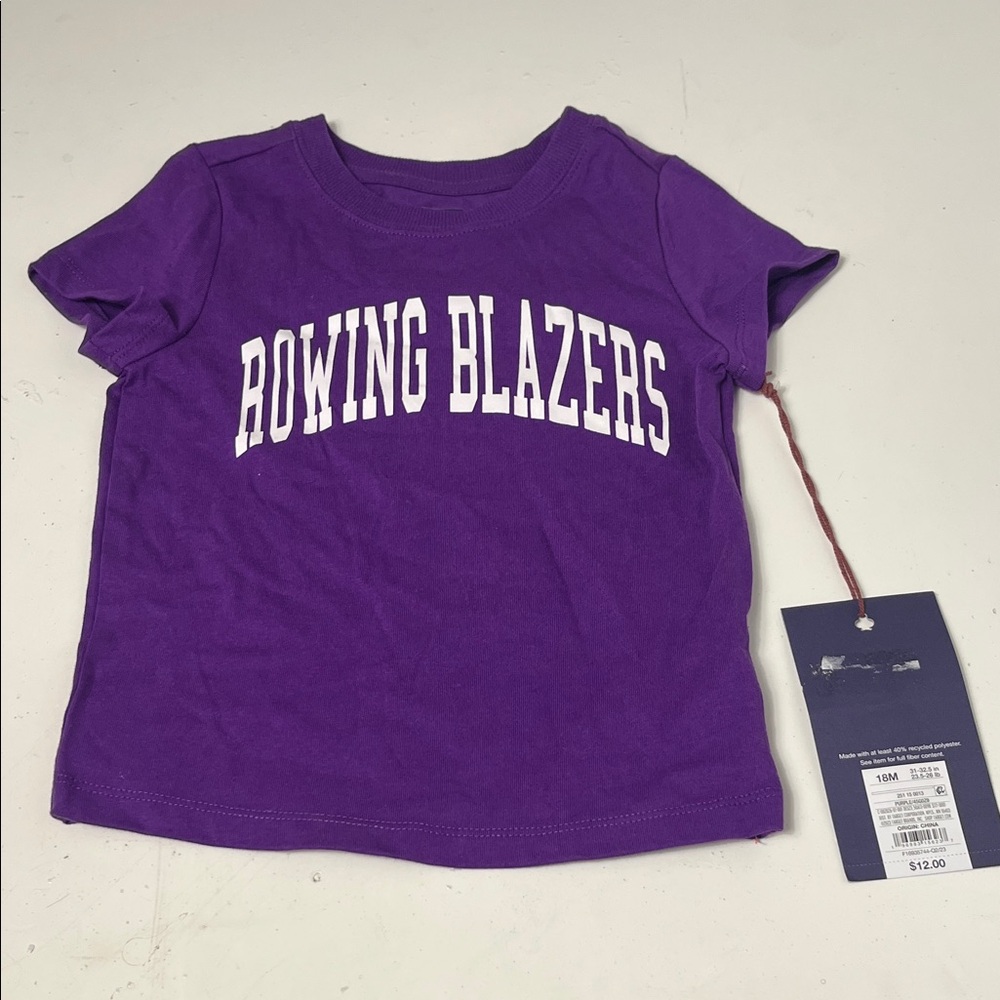 Rowing Blazers 18M Purple White Short Sleeve Toddler T Shirt NWT